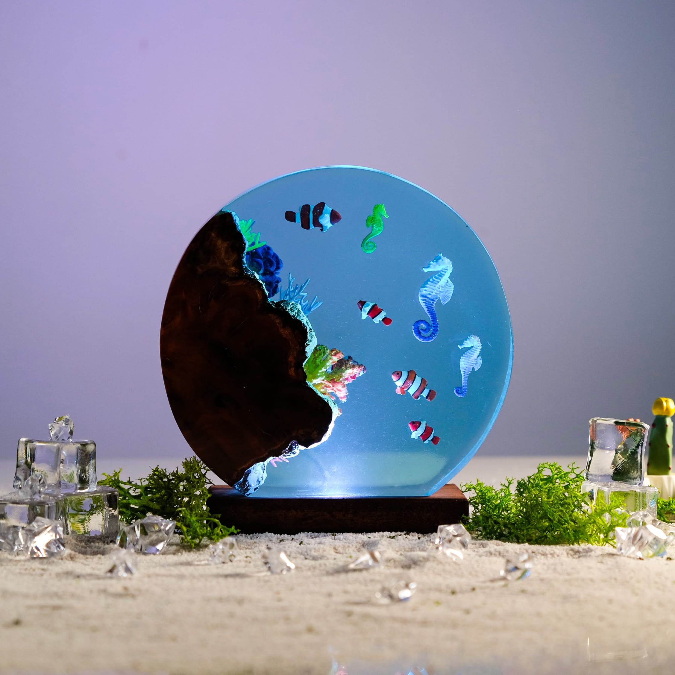 sea creatures resin lamp