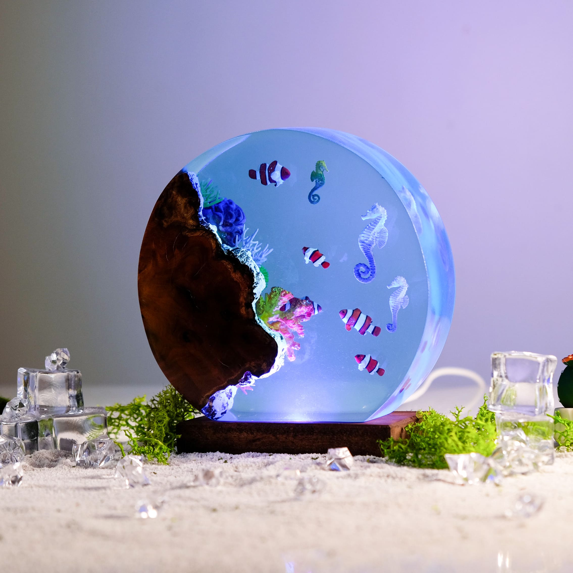sea creatures lamp decor
