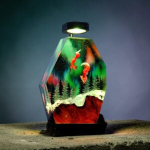 fox resin lamp decor