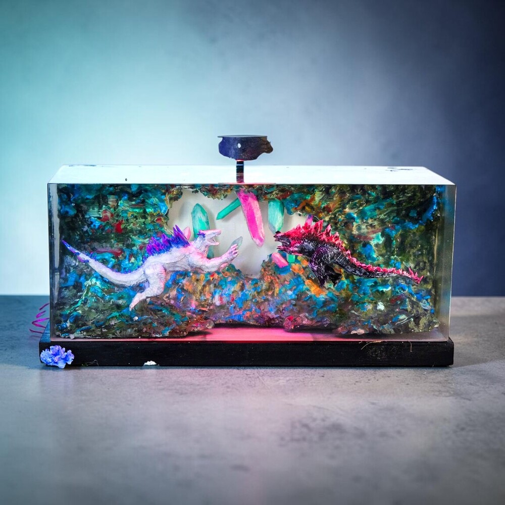 godzilla vs shimo resin lamp decor