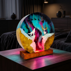 aurora borealis resin lamp
