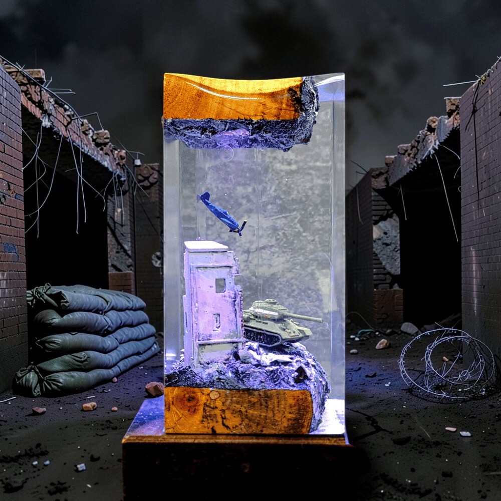 battlefield epoxy lamp