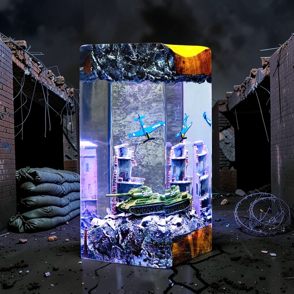 battlefield resin lamp