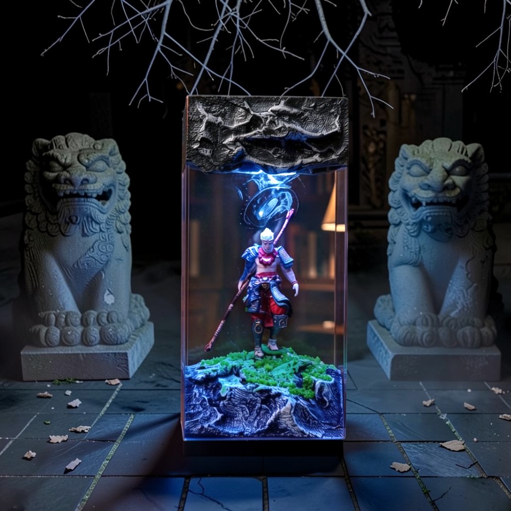 black myth wukong resin lamp