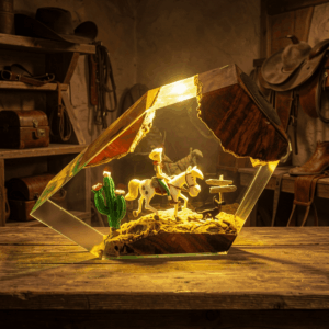 cowboy resin lamp