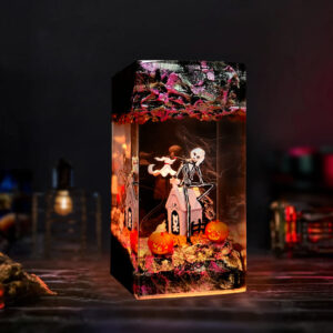 skeleton halloween lamp - red