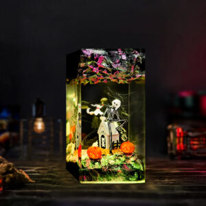 skeleton halloween lamp - yellow