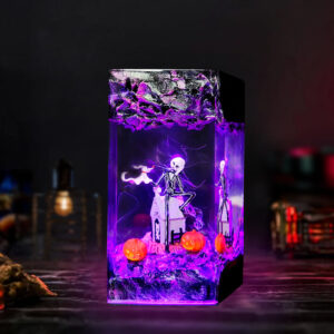 skeleton halloween lamp - purple