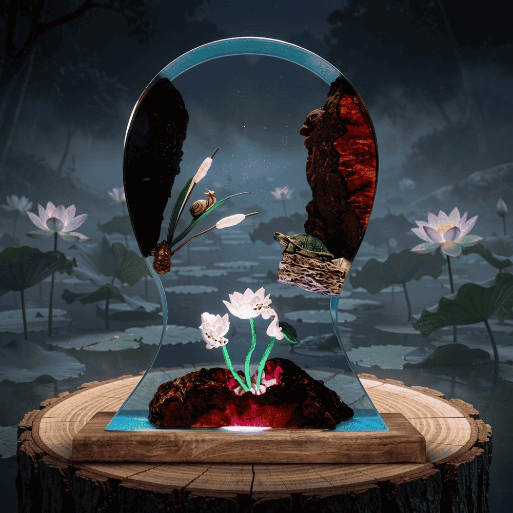 lotus epoxy lamp