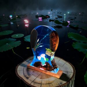 lotus table lamp - resin lamp