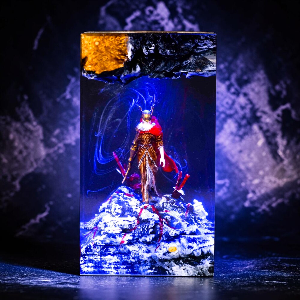 malenia elden ring epoxy lamp blue