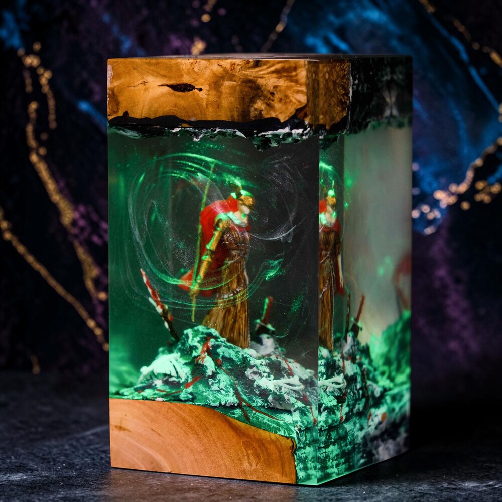 malenia elden ring epoxy lamp table