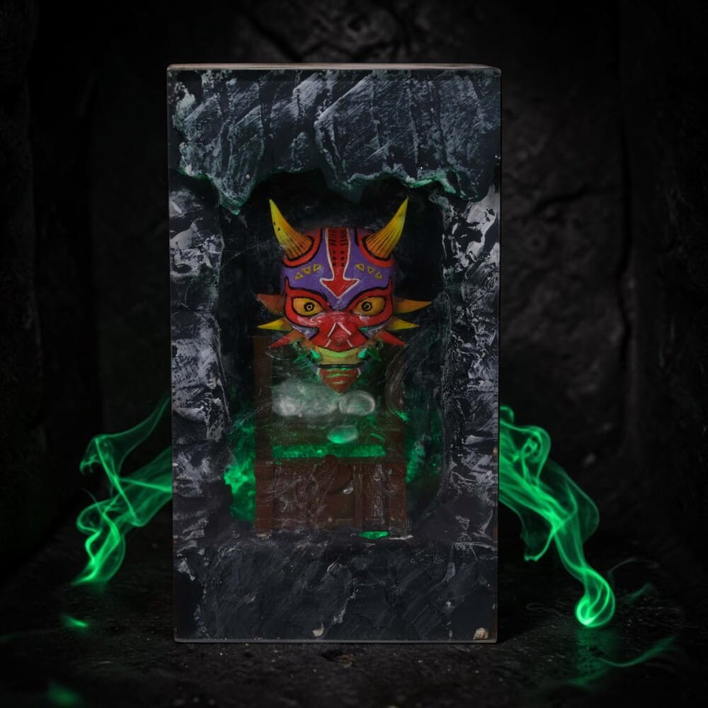 oni mask lamp green