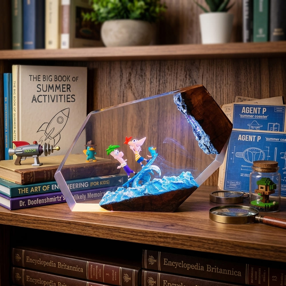 phineas and ferb resin table lamp