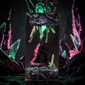 dark godzilla resin lamp