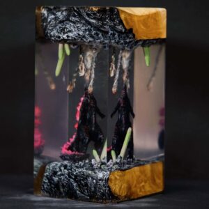 resin pink godzilla lamp