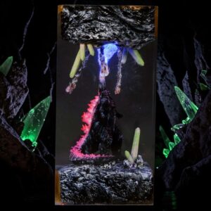 pink godzilla lamp - black