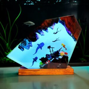 Handcrafted Whale Lamp: Ocean Resin