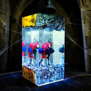 spiderman and venom epoxy lamp