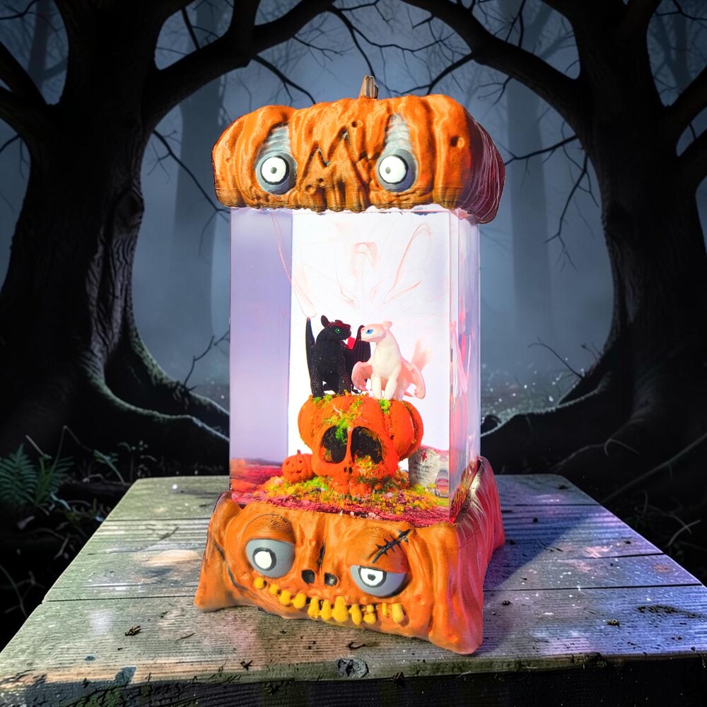 toothless dragon halloween epoxy lamp