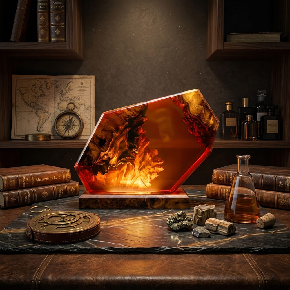 volcano epoxy lamp