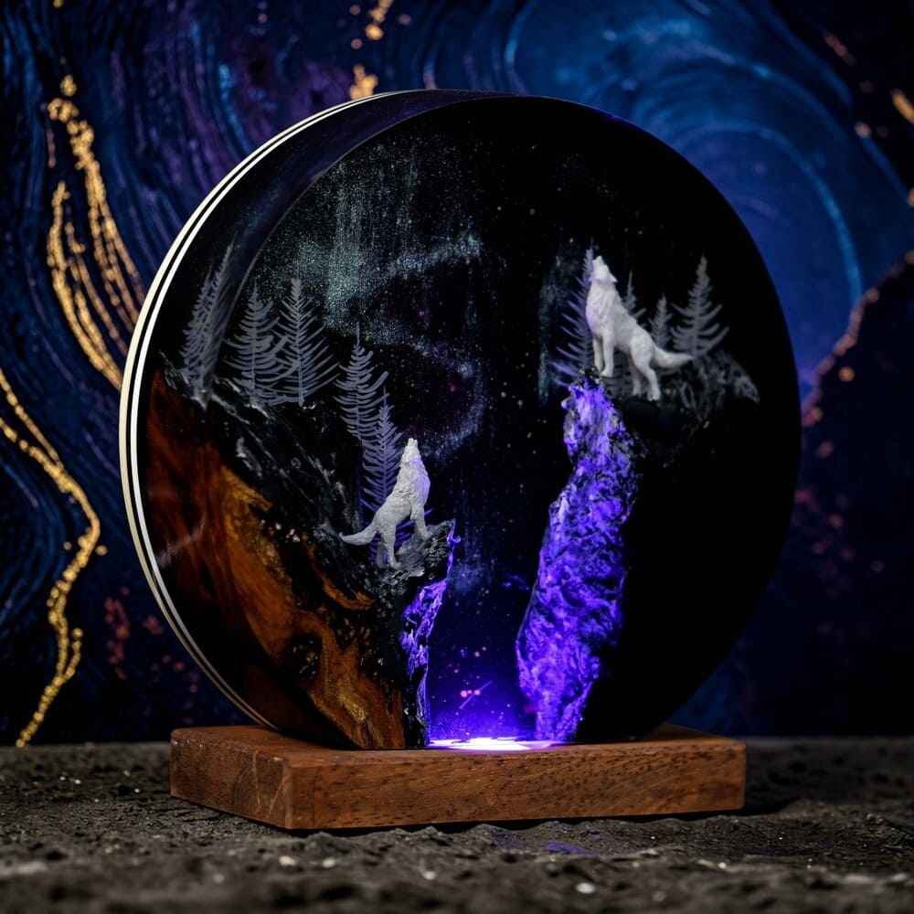 wolf lamp purple