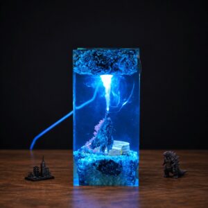 Handmade Godzilla table lamp for Kaiju fans