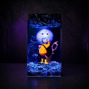 Handcrafted Coraline epoxy resin lamp - first gallery image