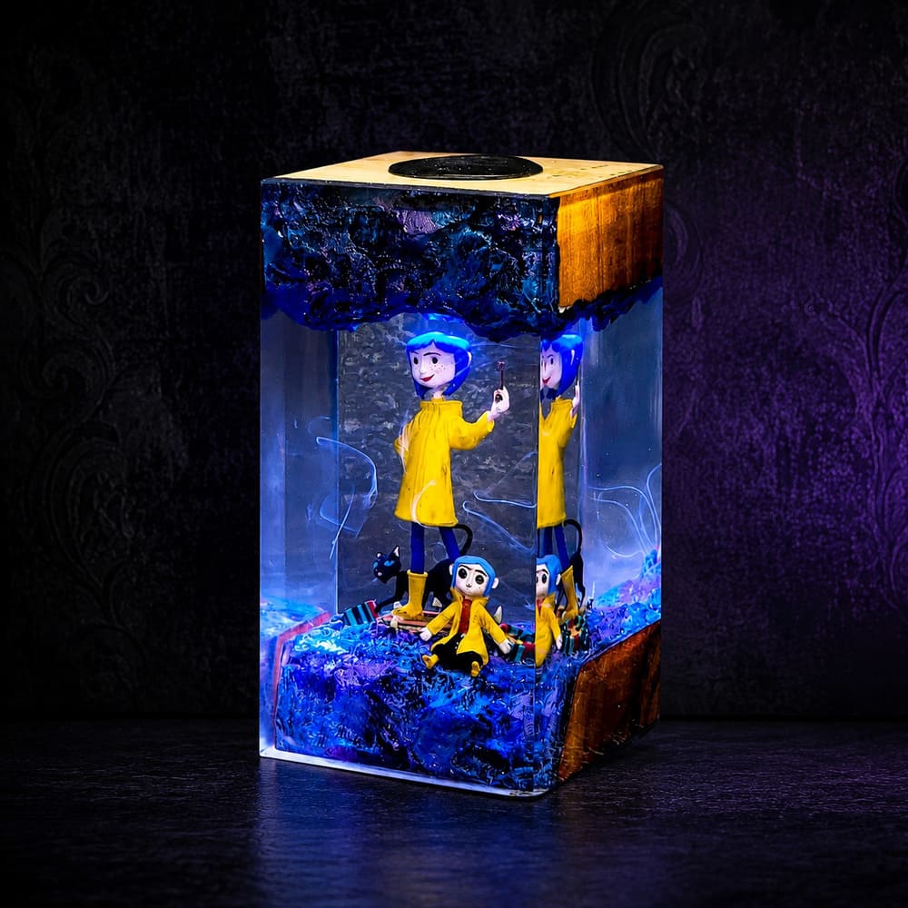 handmade coraline resin lamp