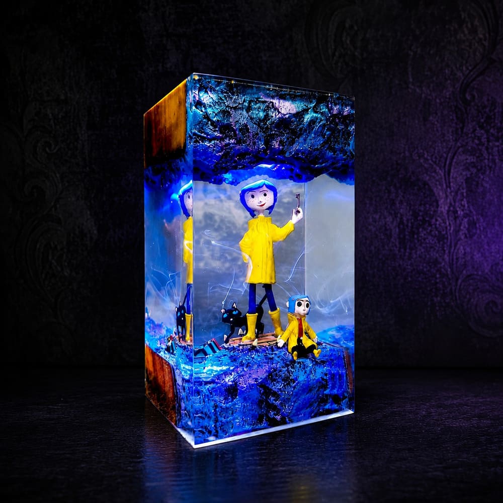 handmade coraline night light made from resin