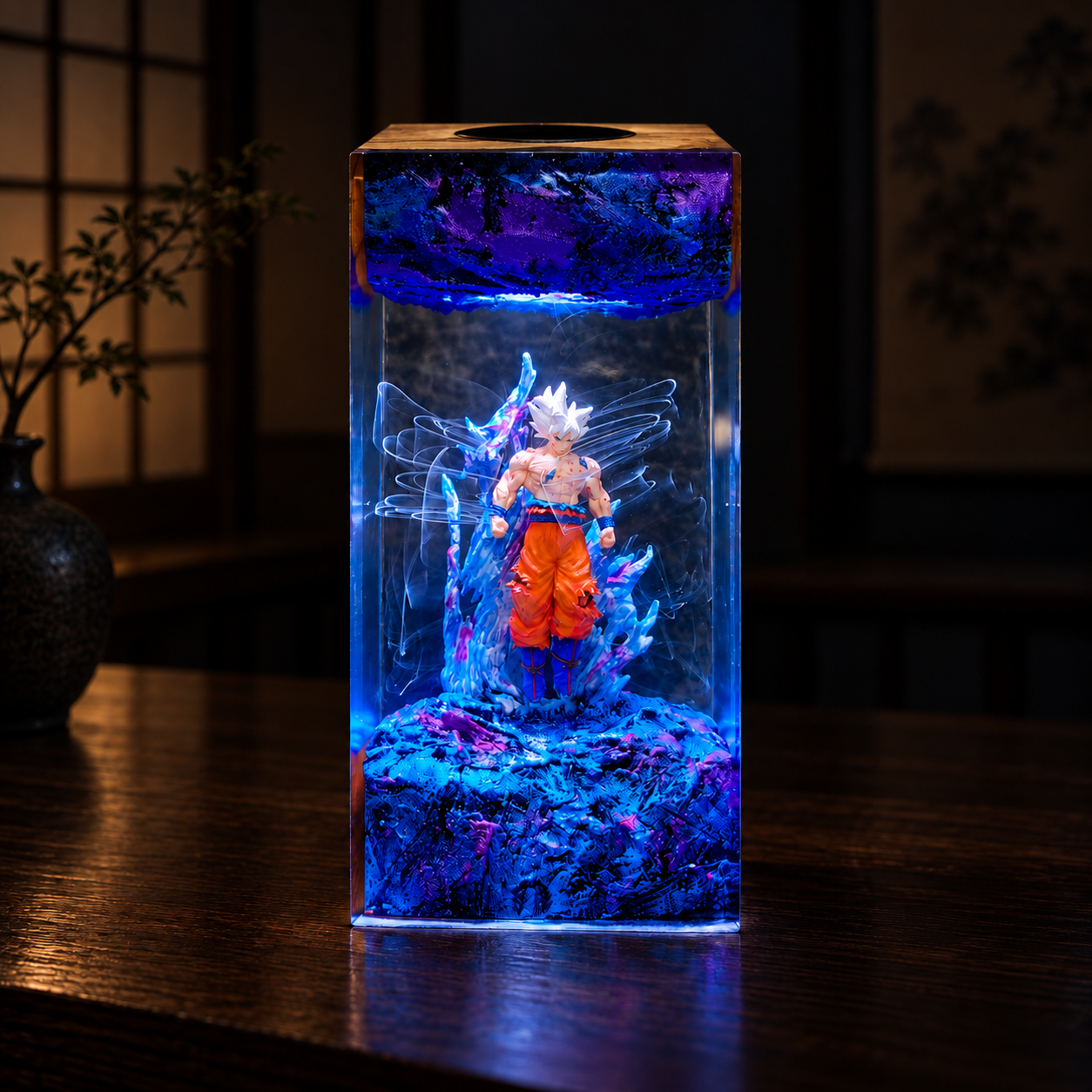 Handcrafted Ultra Instinct Goku Resin Lamp, Dragon Ball Z Diorama - Image 6