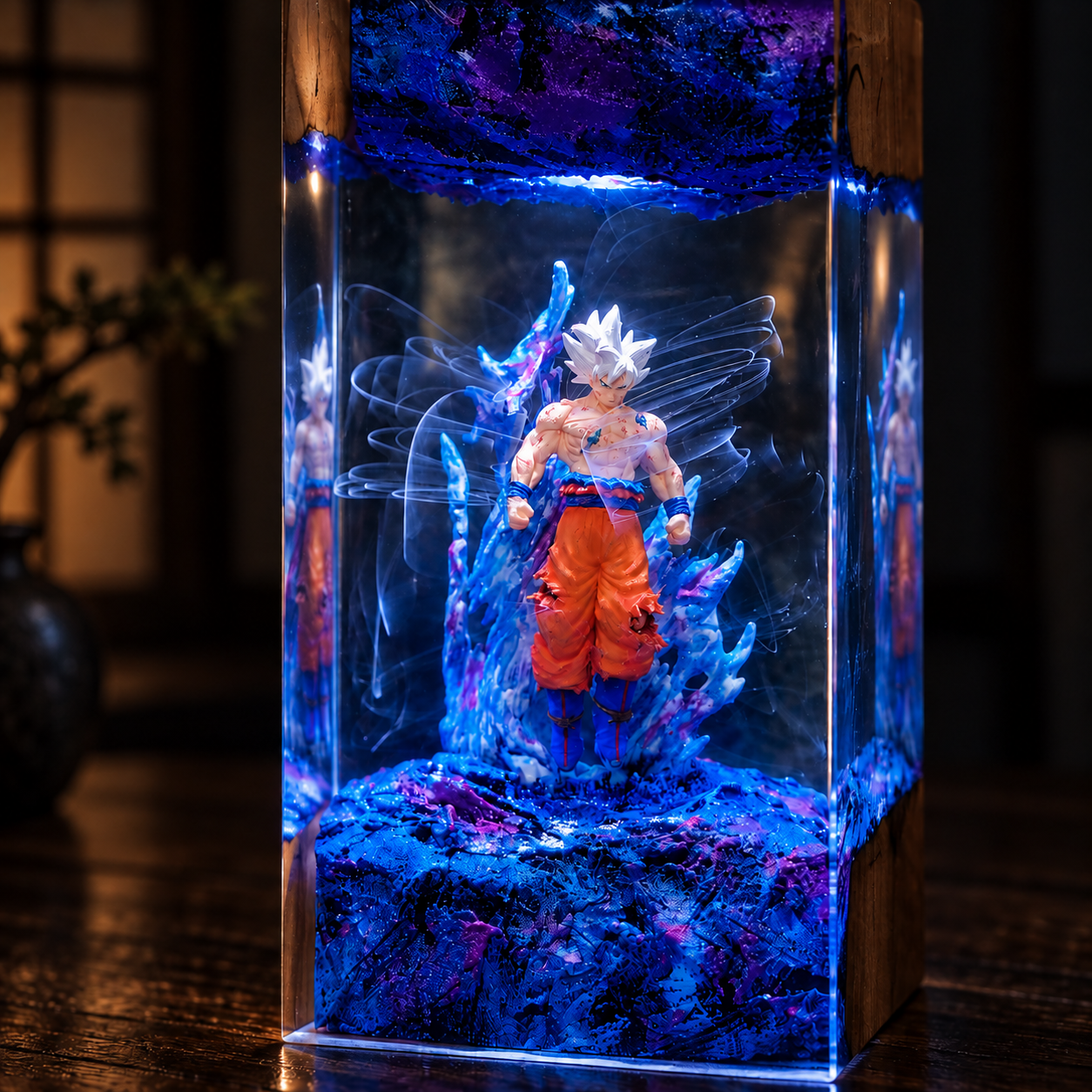 Handcrafted Ultra Instinct Goku Resin Lamp, Dragon Ball Z Diorama - Image 7