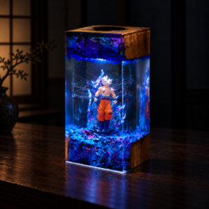 Alternative view of Handcrafted Ultra Instinct Goku Resin Lamp, Dragon Ball Z Diorama