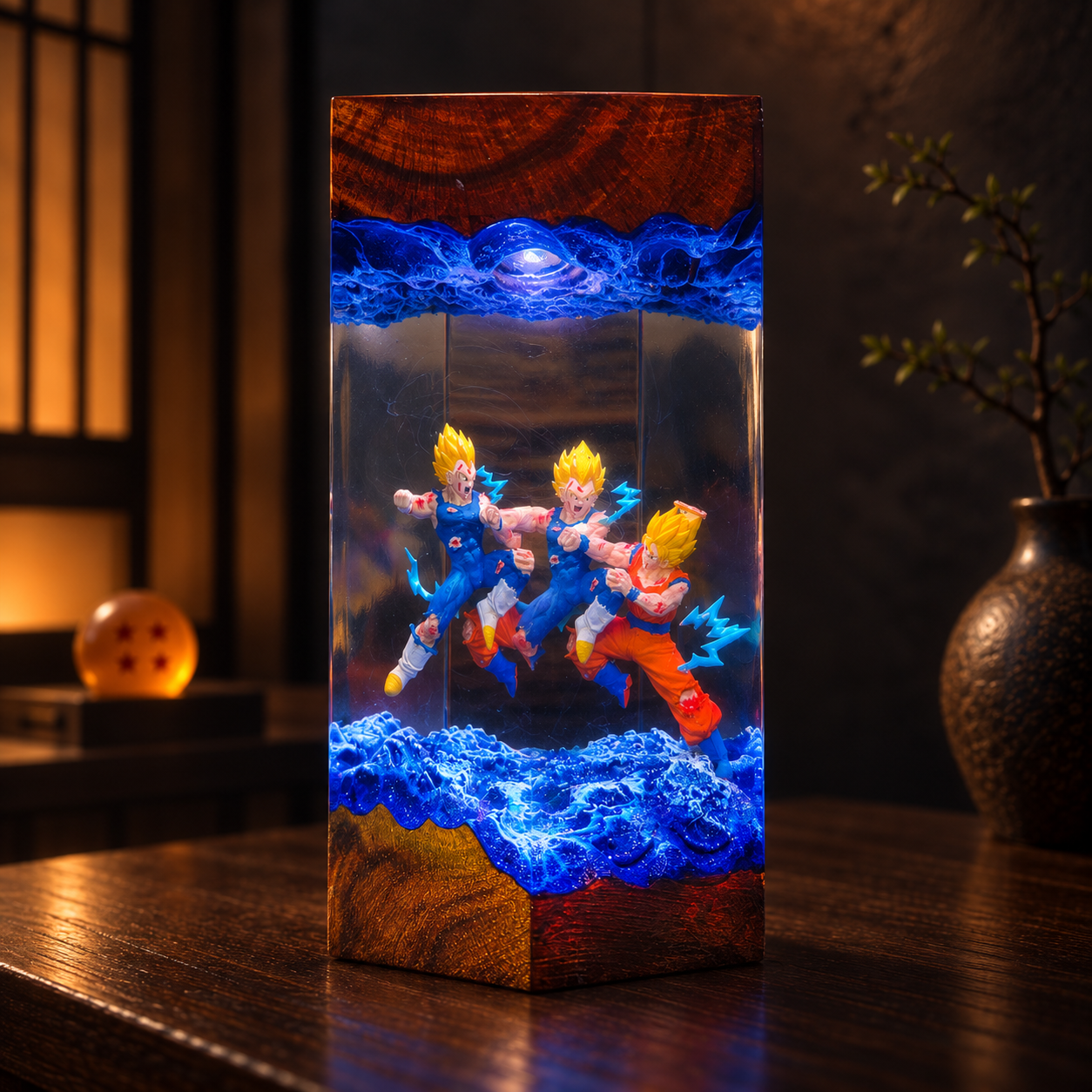 Goku vs Vegeta DBZ SSJ2 Resin Lamp | Anime Diorama Night Light - Image 8