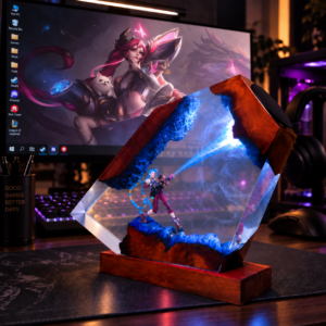 Alternative view of Handmade Jinx Resin Lamp | League of Legends Diorama, Arcane Night Light