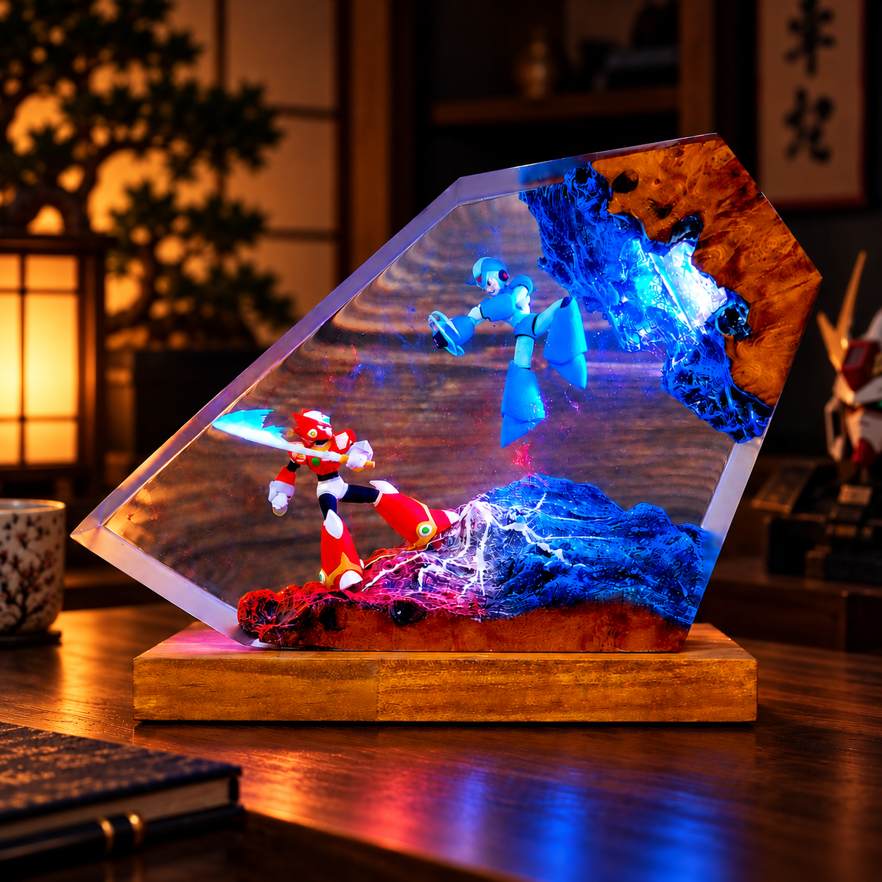 Mega Man X vs Zero Resin Lamp