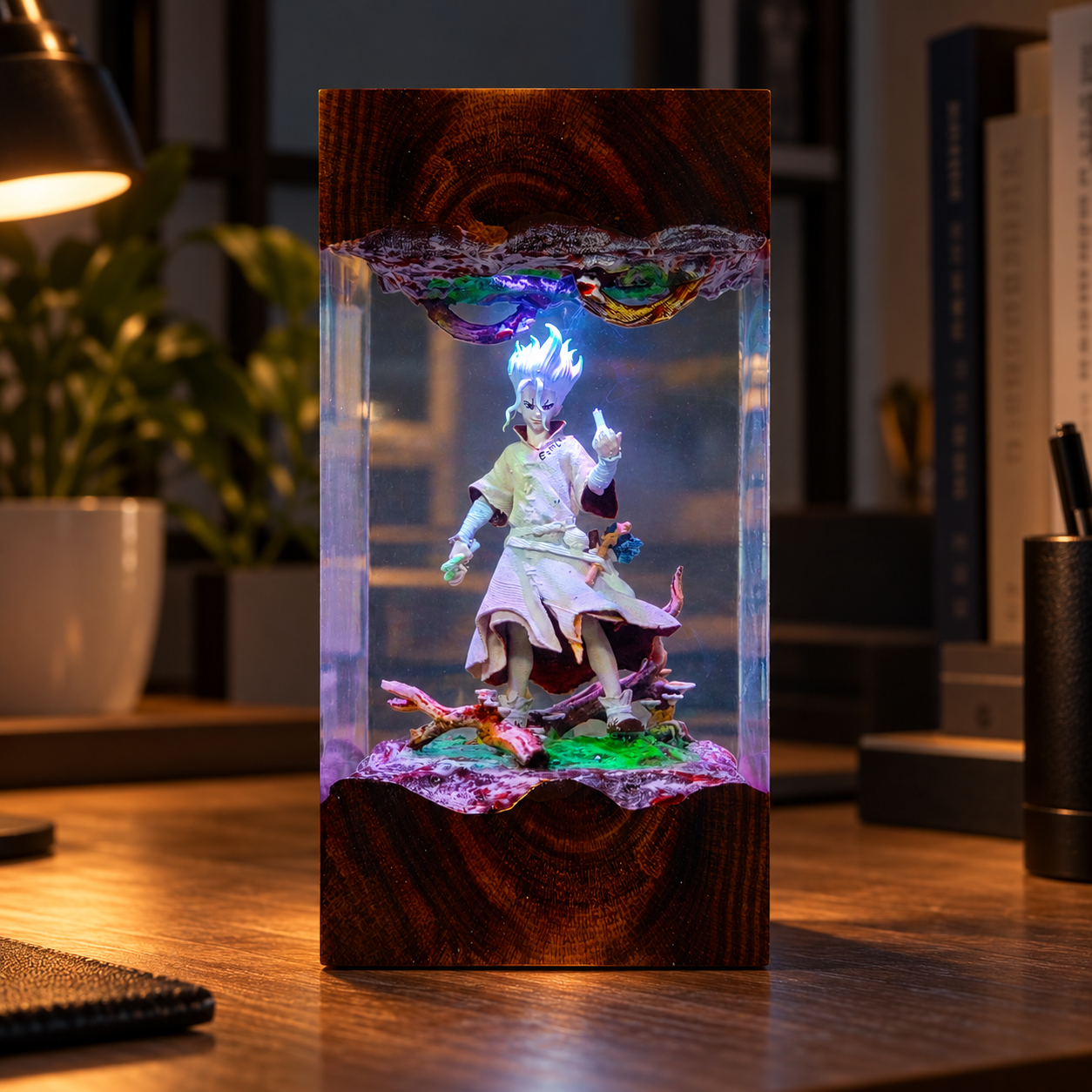 Dr Stone Resin Lamp - Ishigami Senku