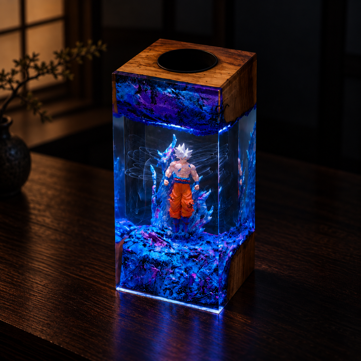 Handcrafted Ultra Instinct Goku Resin Lamp, Dragon Ball Z Diorama - Image 4